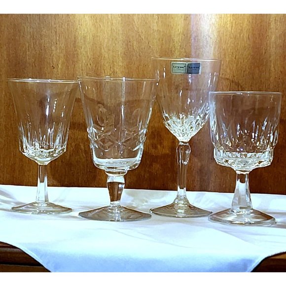 4 Mismatched Wine Glassware Collection vintage cut mixed cocktail glasses - Picture 2 of 8